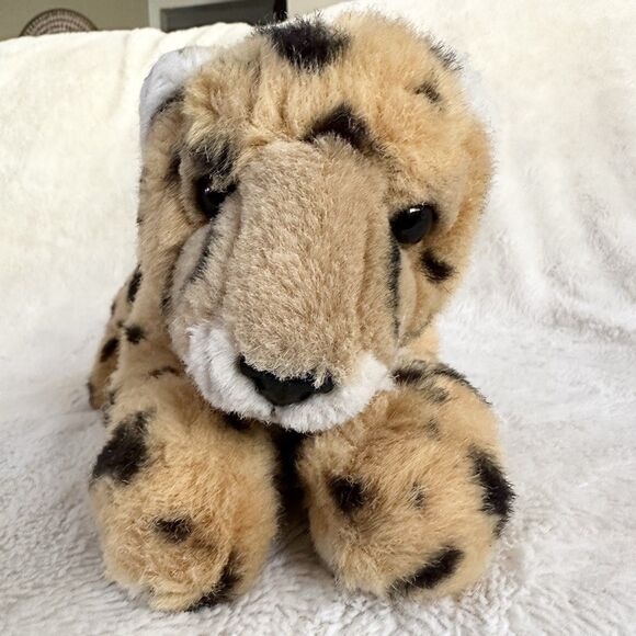San Diego Zoo Laying Cheetah Leopard Cat Plush Toy 12” Stuffed Wild Animal Park - Picture 2 of 6
